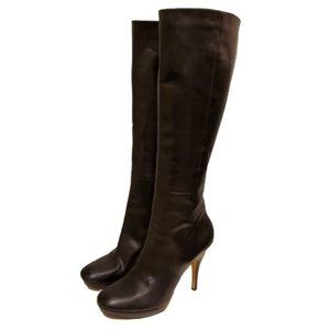 Via Spiga Tall Black Leather Dress Boots Size 10